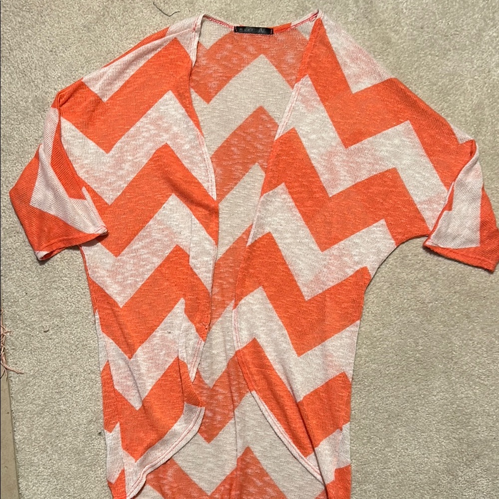 Pink Chevron Kimono Cardigan